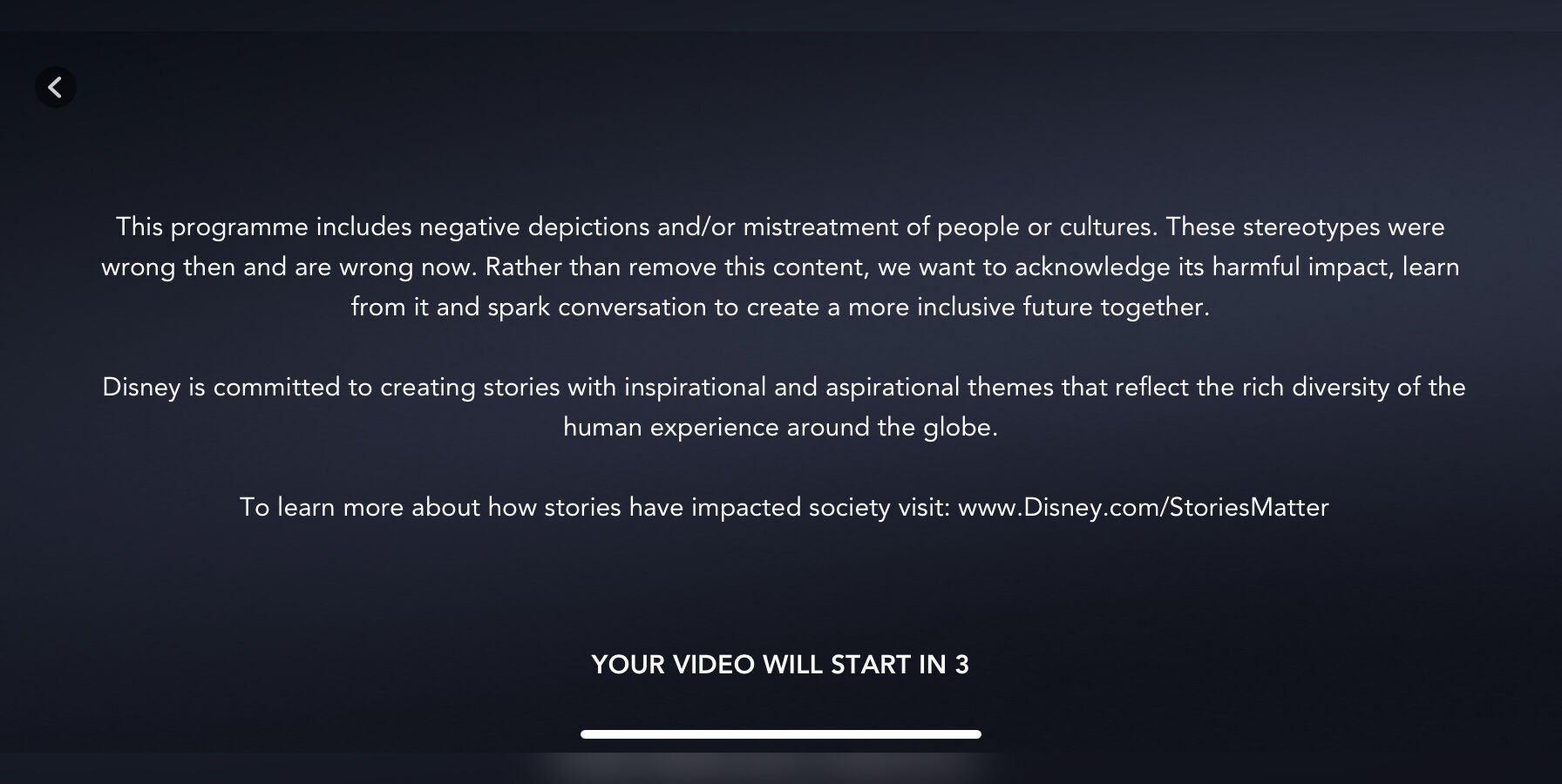 Disney+ disclaimer